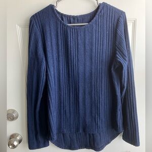 Navy blue long sleeve shirt button detail large